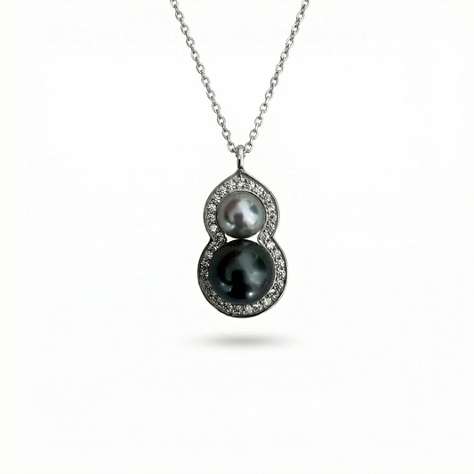 Tahitian & Akoya Sea Pearl Gourd Pendant