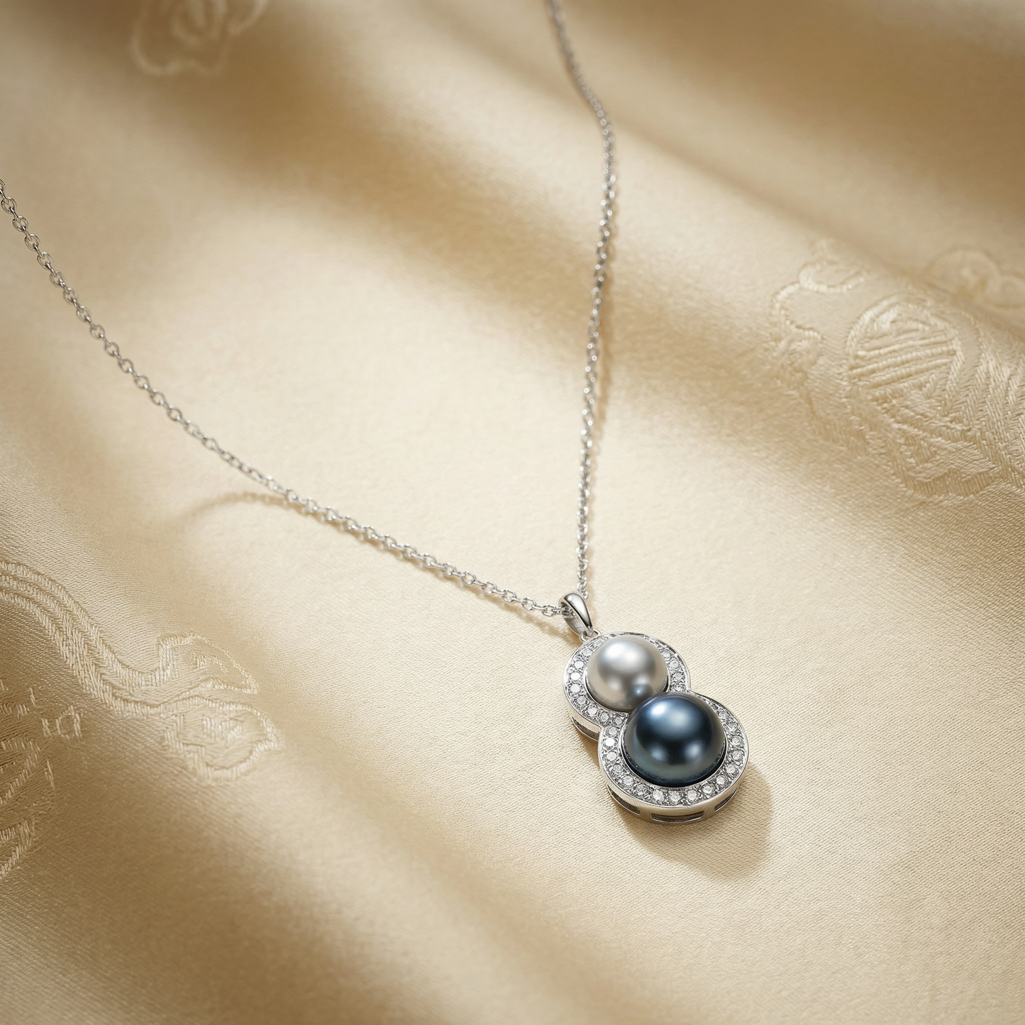 Tahitian & Akoya Sea Pearl Gourd Pendant