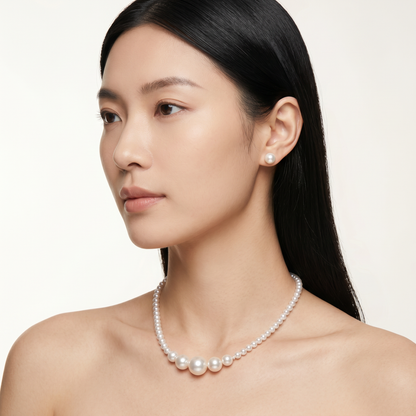 Centerlight Graduated Pearl Necklace – Minimalist Freshwater Pearl Strand