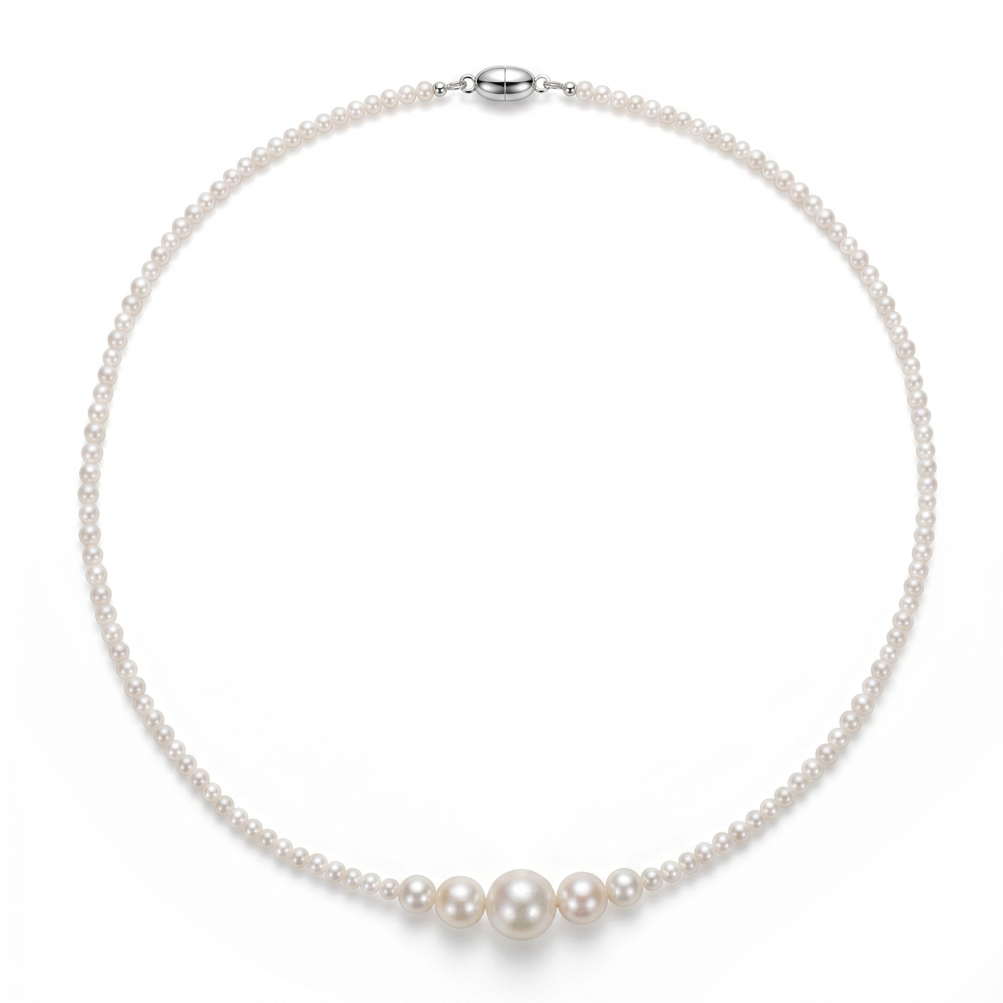 Centerlight Graduated Pearl Necklace – Minimalist Freshwater Pearl Strand