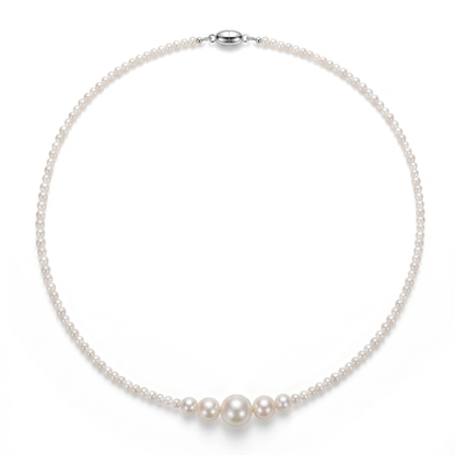 Centerlight Graduated Pearl Necklace – Minimalist Freshwater Pearl Strand
