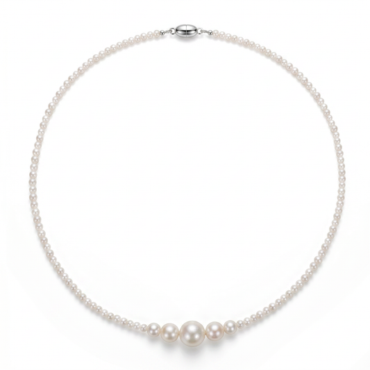 Centerlight Graduated Pearl Necklace – Minimalist Freshwater Pearl Strand